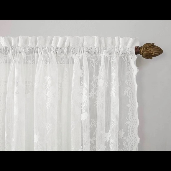 No 918 Alison floral Sheer lace curtain - Picture 2 of 4